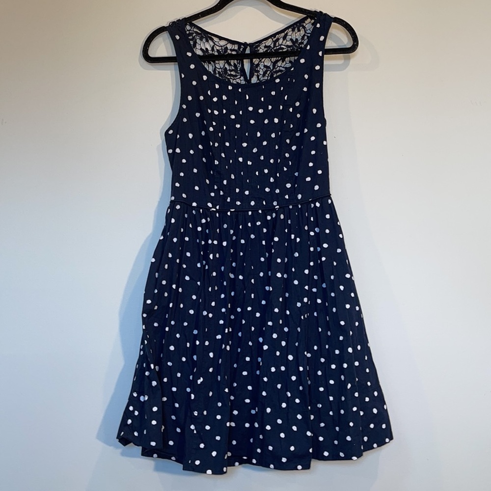 Anthropologie Moulinette Soeurs blue polka dot dress
